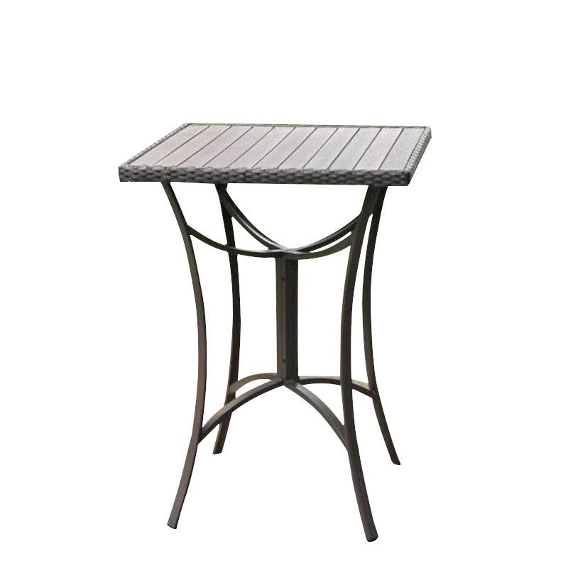 Black Antique Resin Wicker Aluminum Bar Table L344