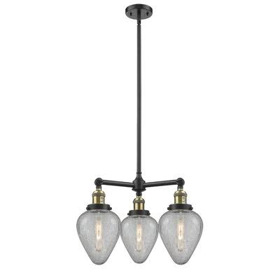 Black Antique Brass 3-Light Candle Style Chandelier O509484