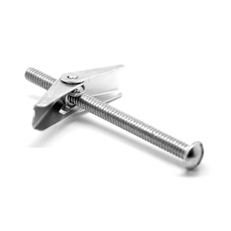 3/16 inch-24 x 6 inch Coarse Thread Toggle Bolt Slotted Round Head Low Carbon Steel Zinc Plated Pk 50 A92052