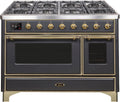 48 Dual Fuel Propane Gas Range Matte Graphite Brass Trim F471