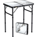 Folding Camping Table with Storage Net, 3 Adjustable Height Aluminum Small Portable Table with Carry Handle M412748