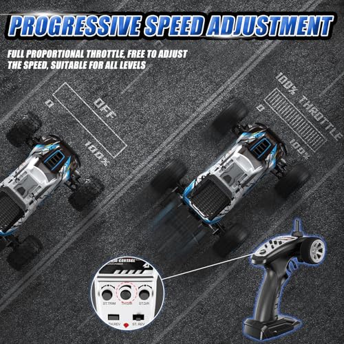 All Terrain RC Car, 50 KPH High Speed 4WD RC Truck with 60 Mins Runtime Q554