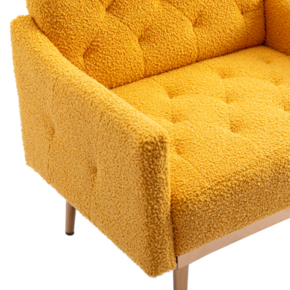 Camel Mustard Teddy Accent Chair with Metal Feet K301338