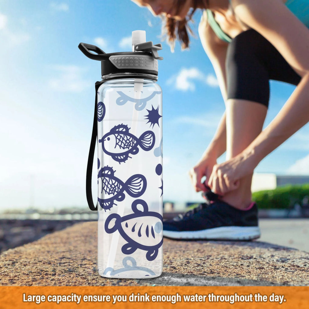 32oz Tritan Leakproof Clear Sports Water Bottle Y313016