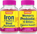 Iron+Vitamin C + Probiotics Women 10B CFU Gummies Bundle Gluten Free GMO Free Chewable Gummy S6912