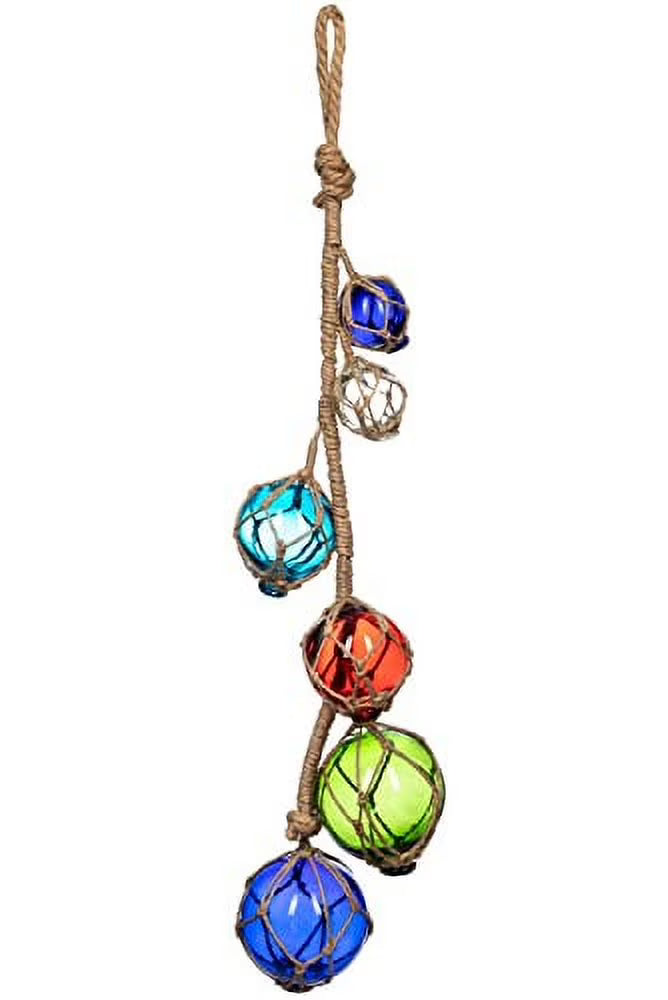 Glass Fishing Floats, Strand of 6, Multicolor V84175