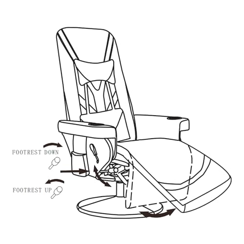 Black White Ergonomic Recliner Gaming Chair with Footrest and Cupholders P227570