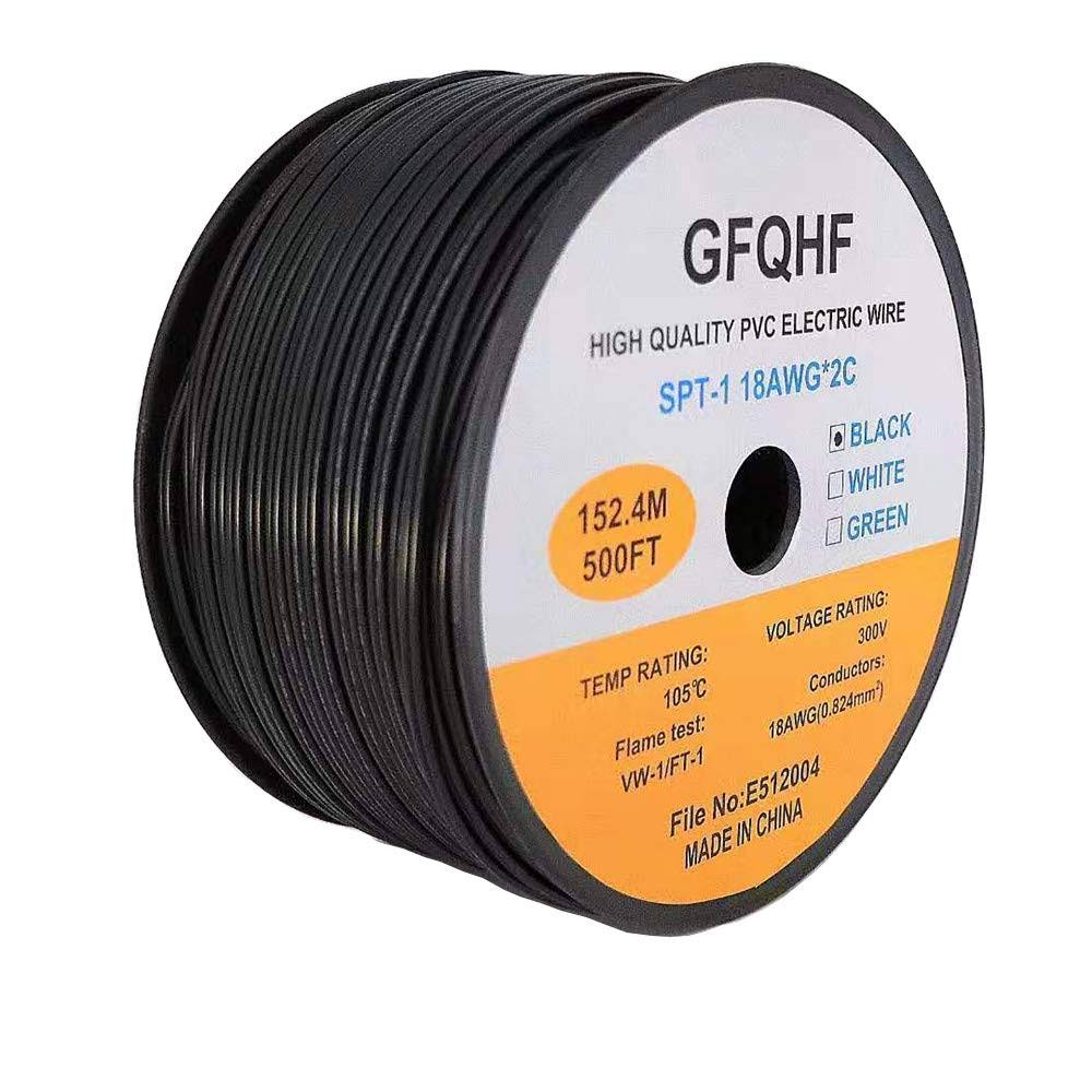 500foot 18 AWG Zip Cord Electrical Wire (Black) D74343
