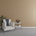 Adjustable Wood Slat Wall Panel Kit, Maple, 11 Slats D694380
