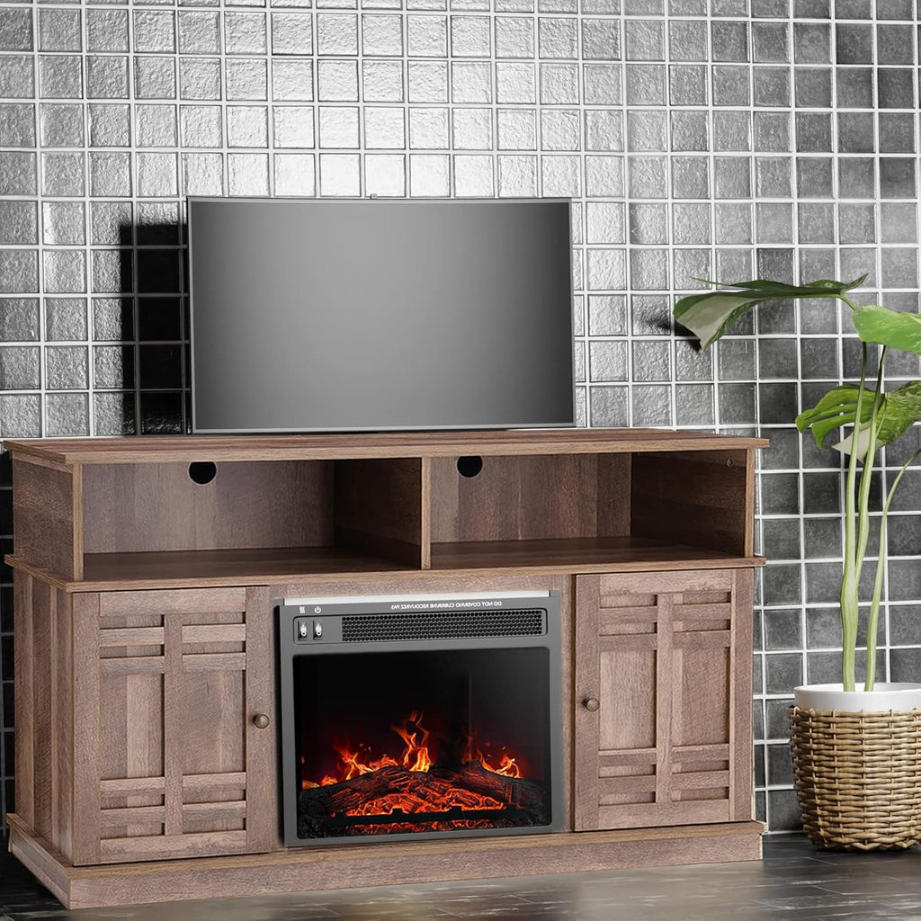 Electric Fireplace TV Stand with Heater for TVs up to 50 Inch R475