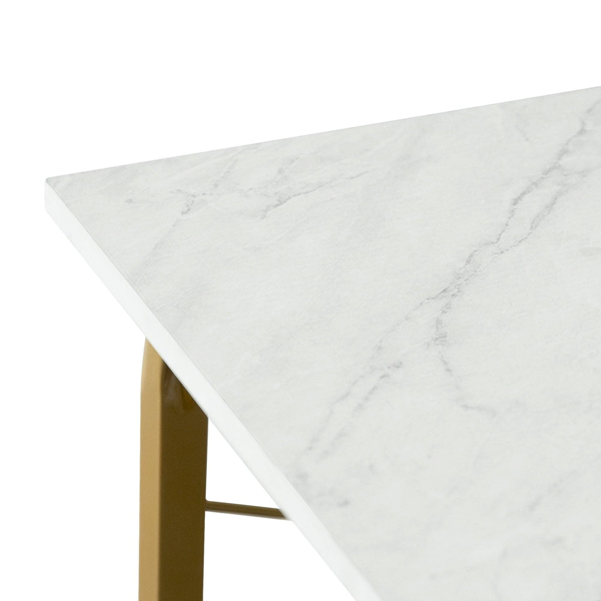40 inch Faux Marble Top Desk with Brass Frame F13329