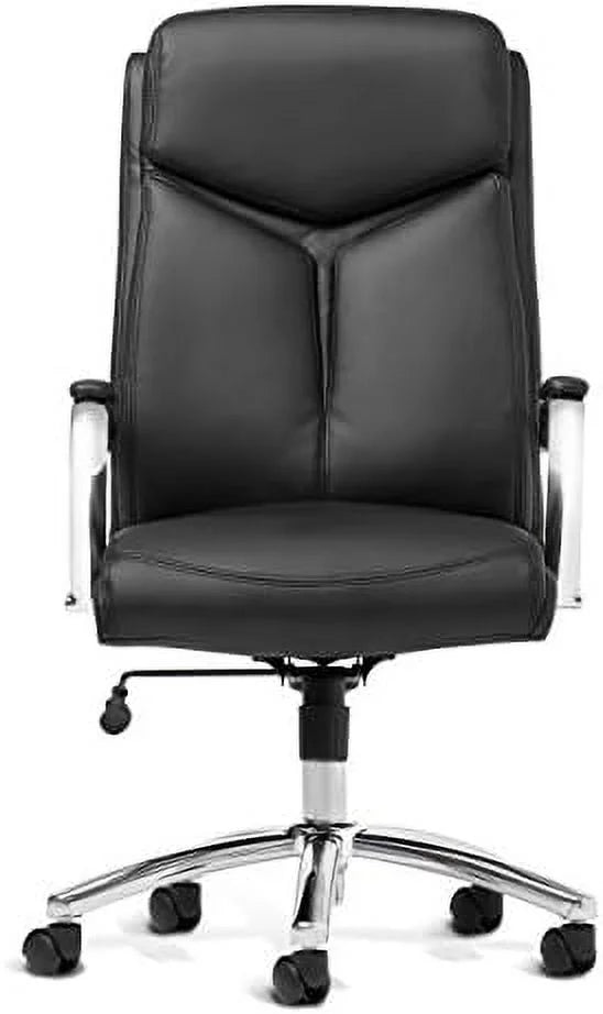 Bonded Leather Executive Rolling Swivel Chair with Chrome Metal Components V810847