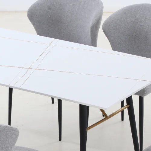 White Porcelain Top Dining Table S95761