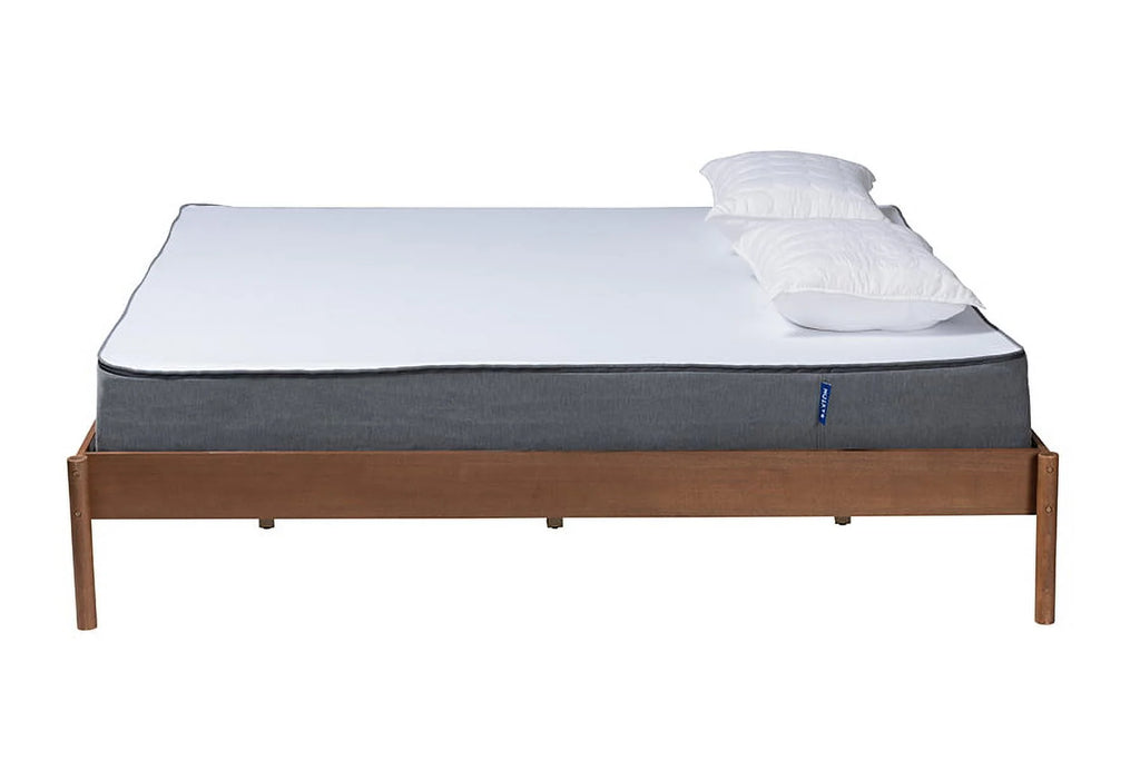 Ash Walnut Finished Wood Queen Size Bed Frame Q172339