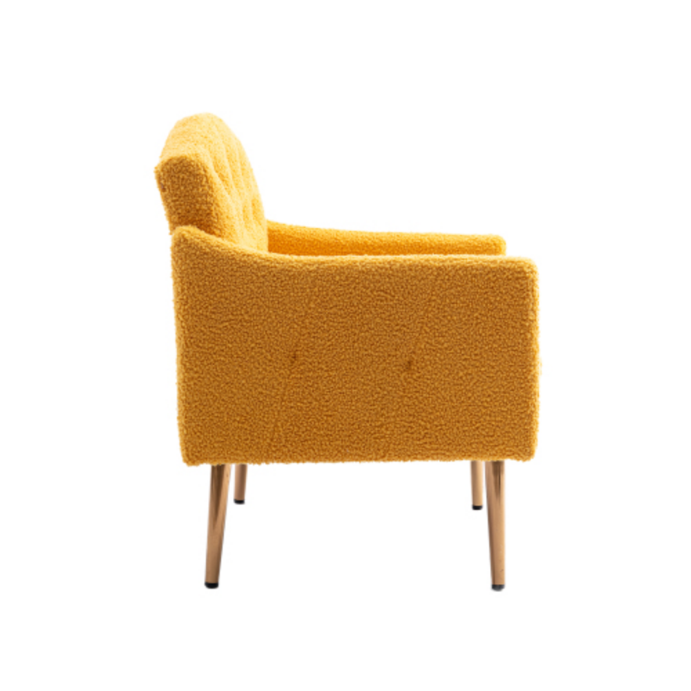 Camel Mustard Teddy Accent Chair with Metal Feet K301338