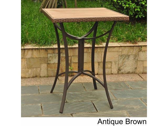 Black Antique Resin Wicker Aluminum Bar Table L344