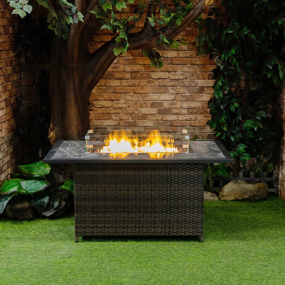 20lbs Wicker Gas Outdoor Firepit Table P55092