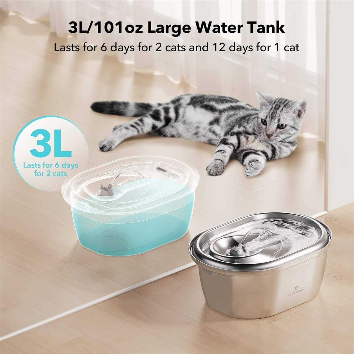 Cat Water Fountain Stainless Steel 2L & 3L J539
