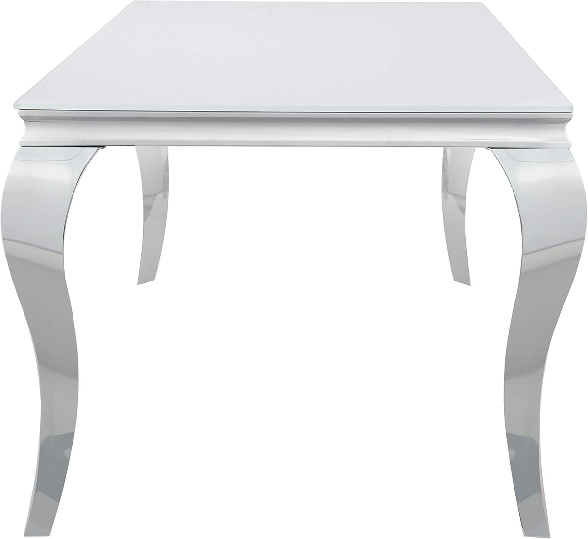 Glass Top White Chrome Dining Table T79957