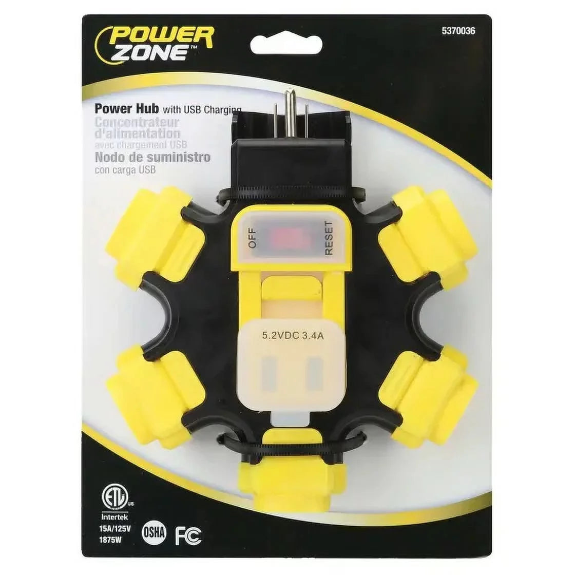 Outdoor 2-Usb 5-Outlet Power Hub J263192