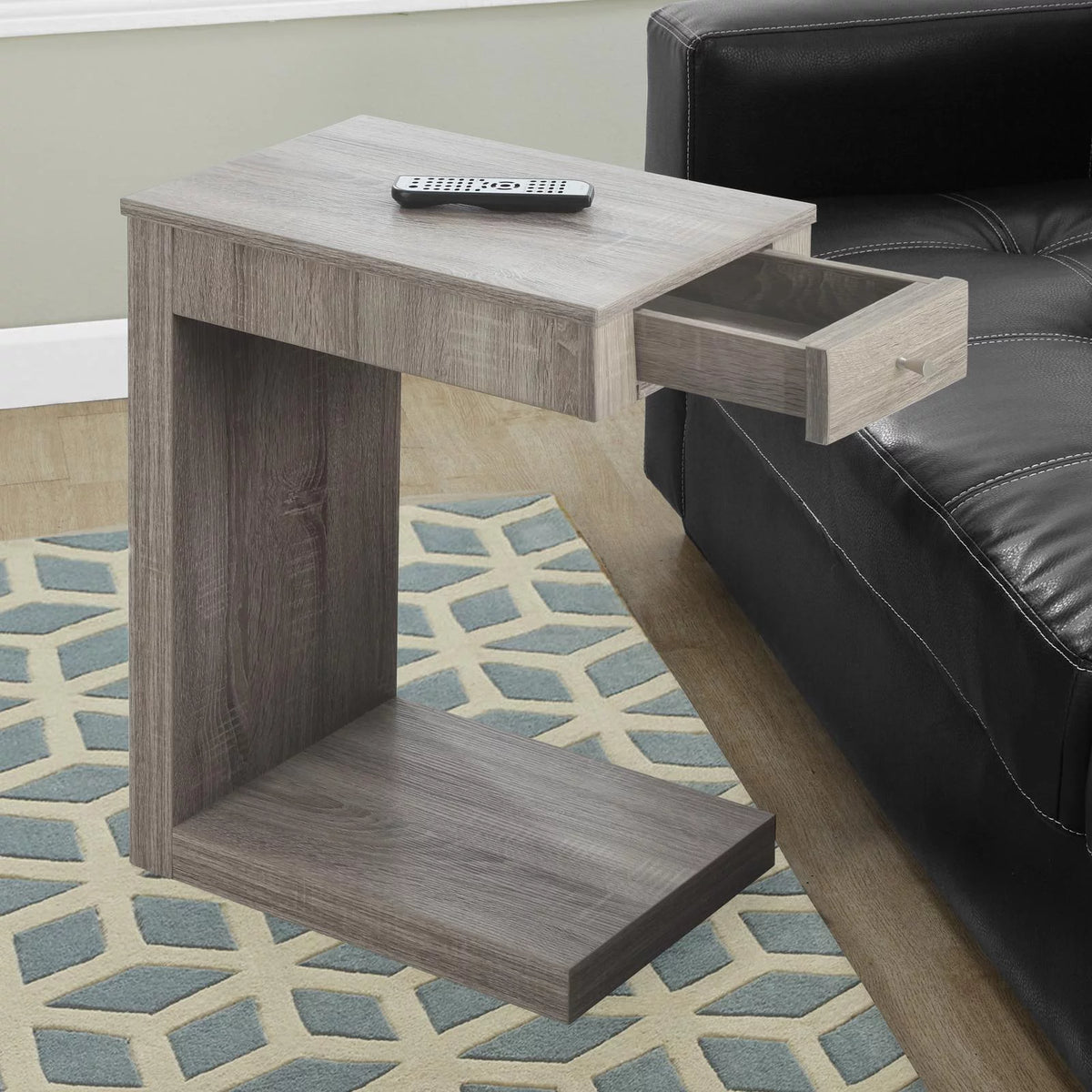 C-shaped Brown Laminate Accent Table N3394