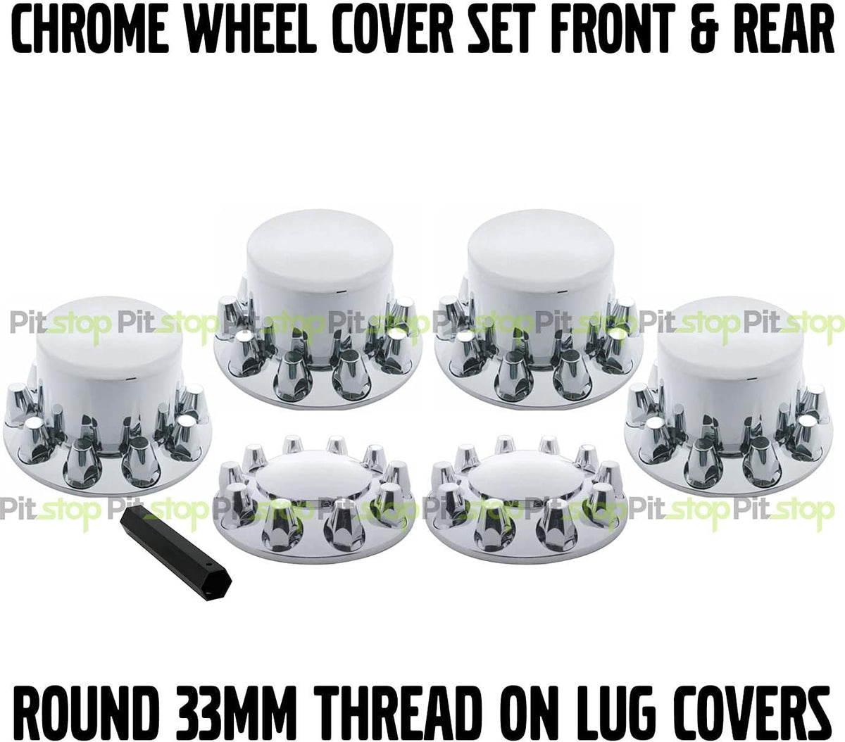 Chrome Wheel Cover Set 60x Lug Nut Covers 33MM Tool Included S159235