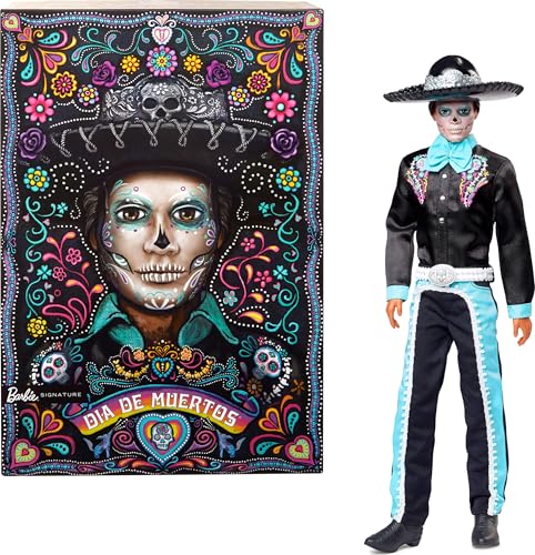 2024 Día De Muertos Ken Doll in Black Suit with Sky Blue Accents Q546900