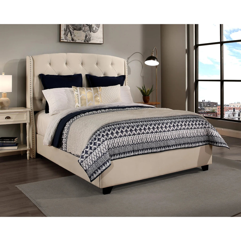 Upholstered King Bed with Nailhead Trim O899349