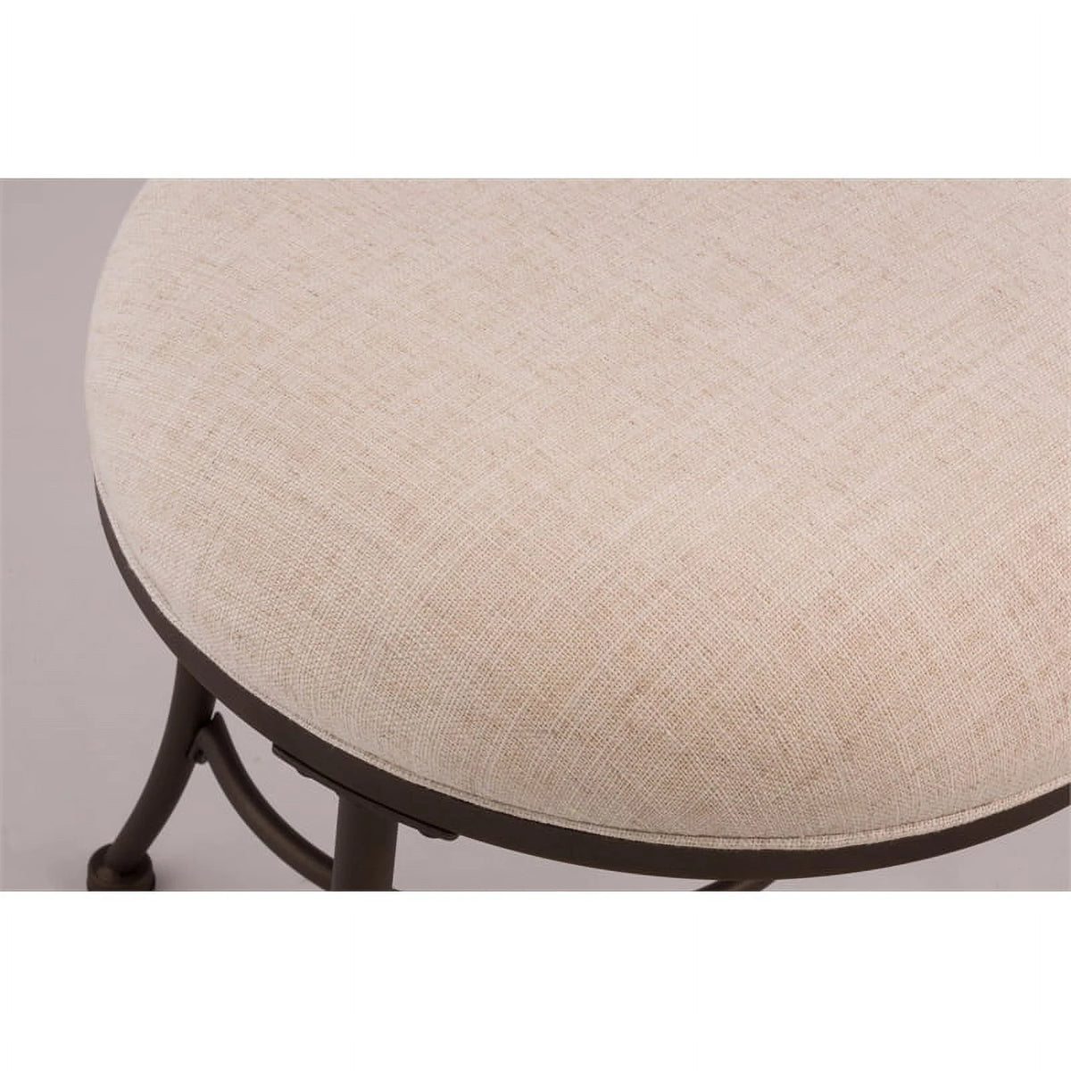 Bronze Cream Fabric Vanity Stool O466958