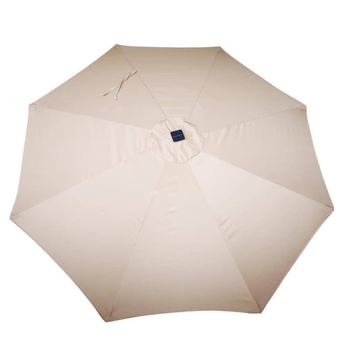 10-ft Taupe Solar Powered Crank Market Patio Umbrella O860650