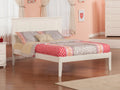 White Solid Wood Full Platform Bed with Panel Headboard N33445