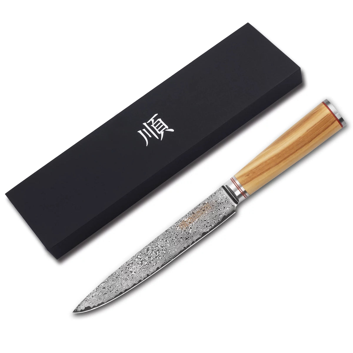 8 Inch Damascus Steel Olive Wood Carving Knife B97860