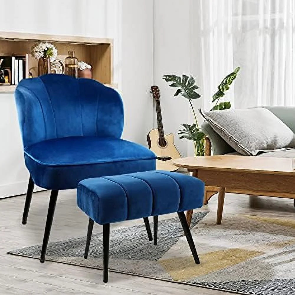 Velvet Accent Chair Set of 2 with Metal Legs N5848