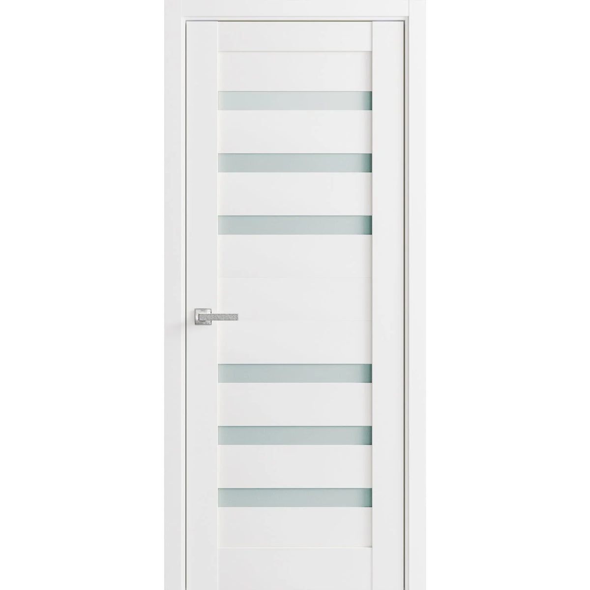 Solid French Door Frosted Glass 36 x 80 inches Single Regular Panel Frame Trims Handle N667