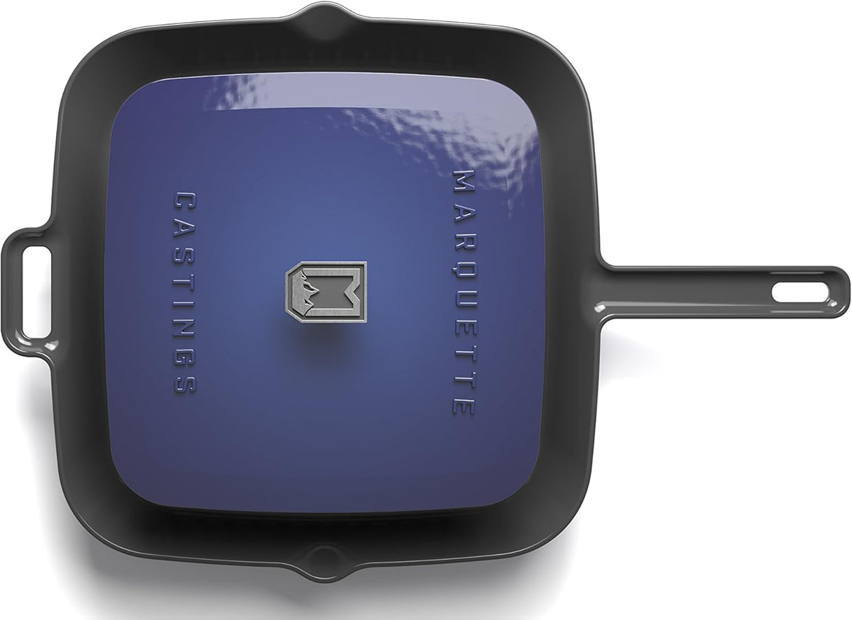 Enameled Grill Pan with Press (Iron Red) A384578