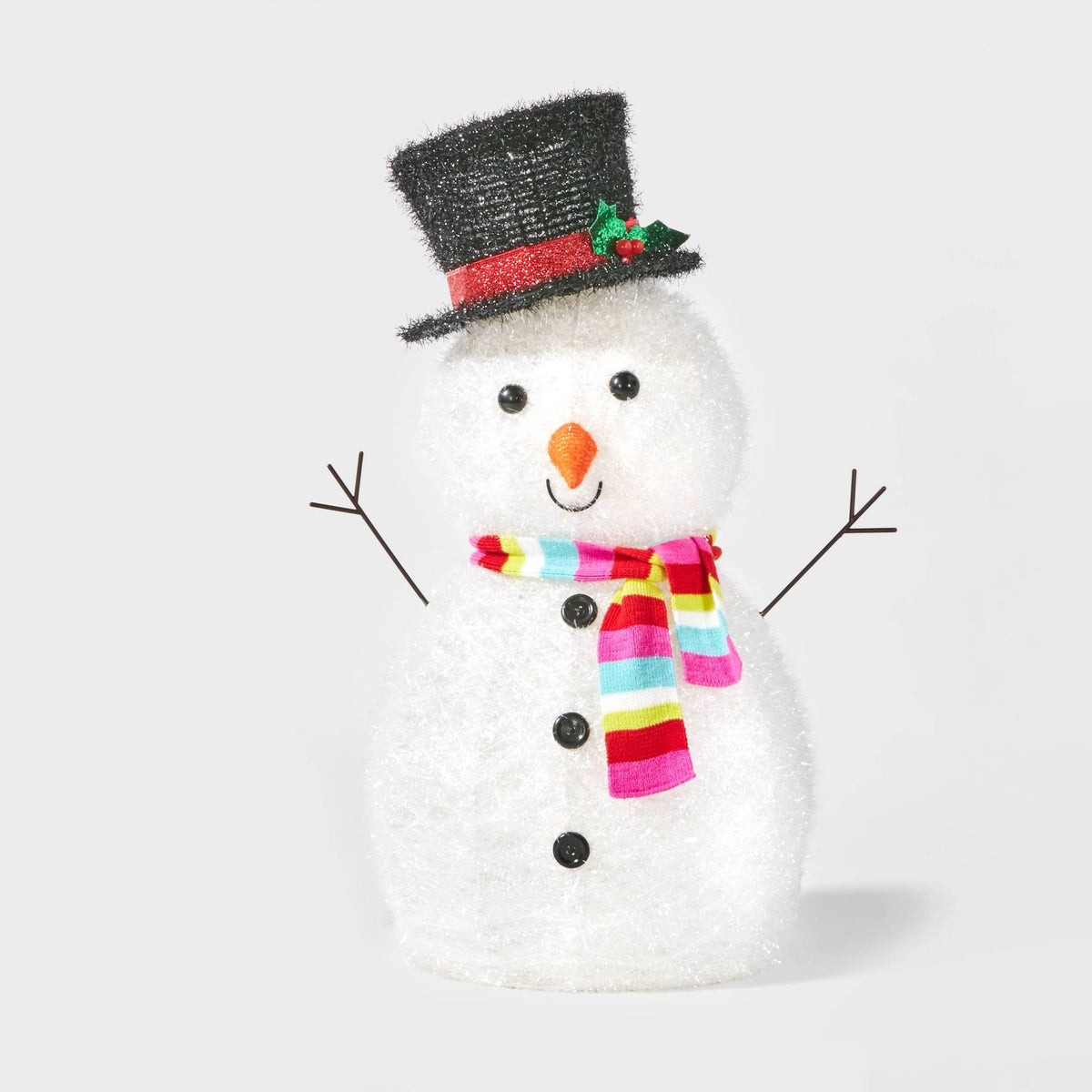 Small Christmas Tinsel Snowman with 35 Incandescent Lights A839