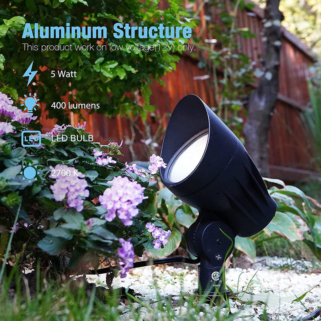 8 Pack 5 Watt LED Landscape Lights 2700K 400 Lumens S4243