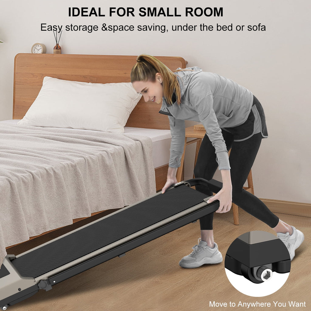 2 in 1 Folding Treadmill 265 lbs Gray Y73788