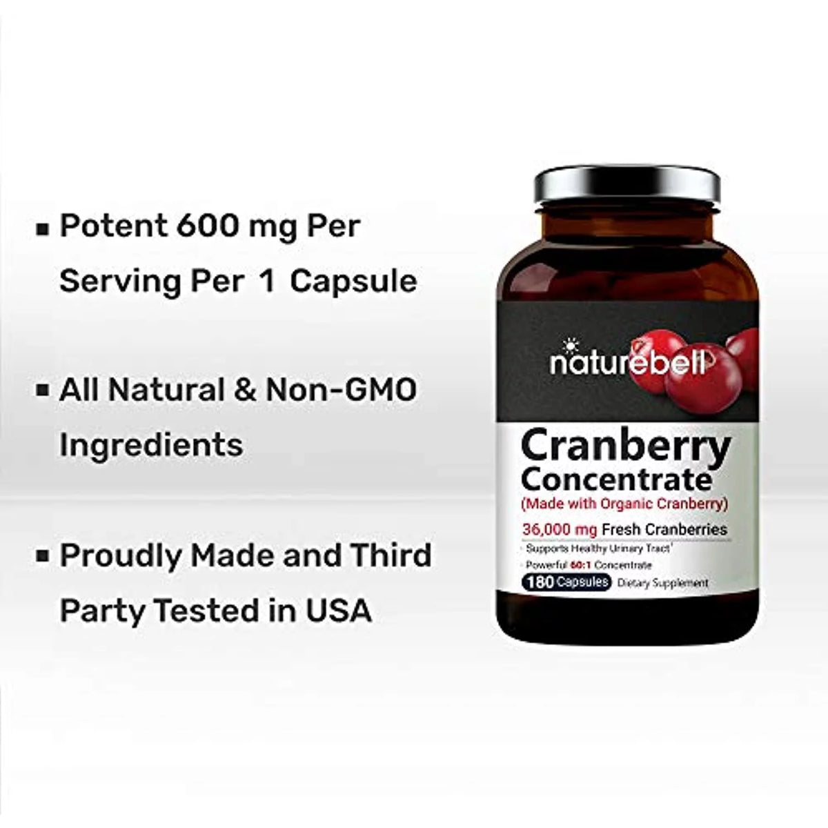 Cranberry Pills 36,000mg with Acerola, 240 Veggie Capsules M321728