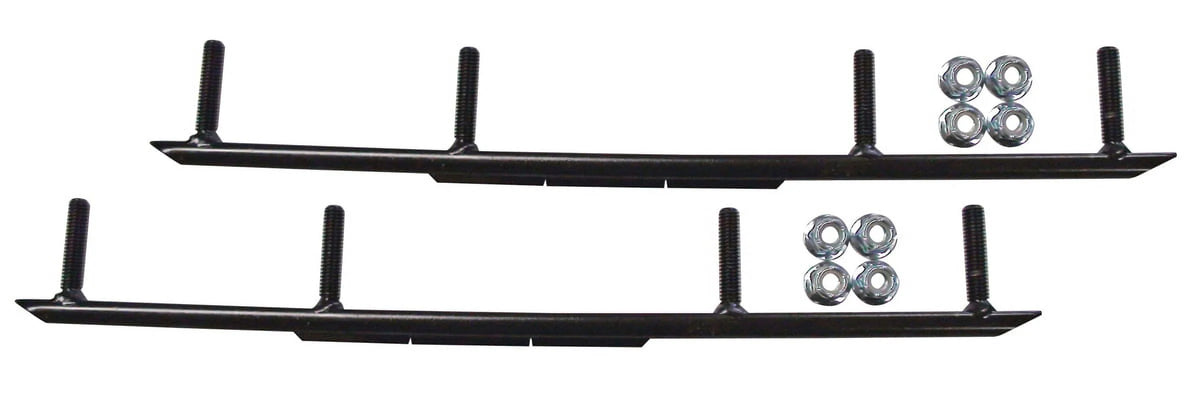 Orange XPT Snowmobile Skis with 6" Round Bars Complete Kit Y475