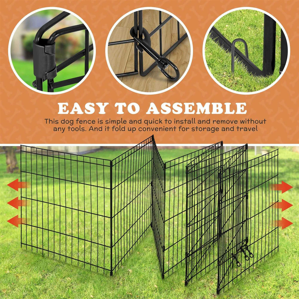 8 Panel Folding Pet Playpen Dog Exercise Pen M73738