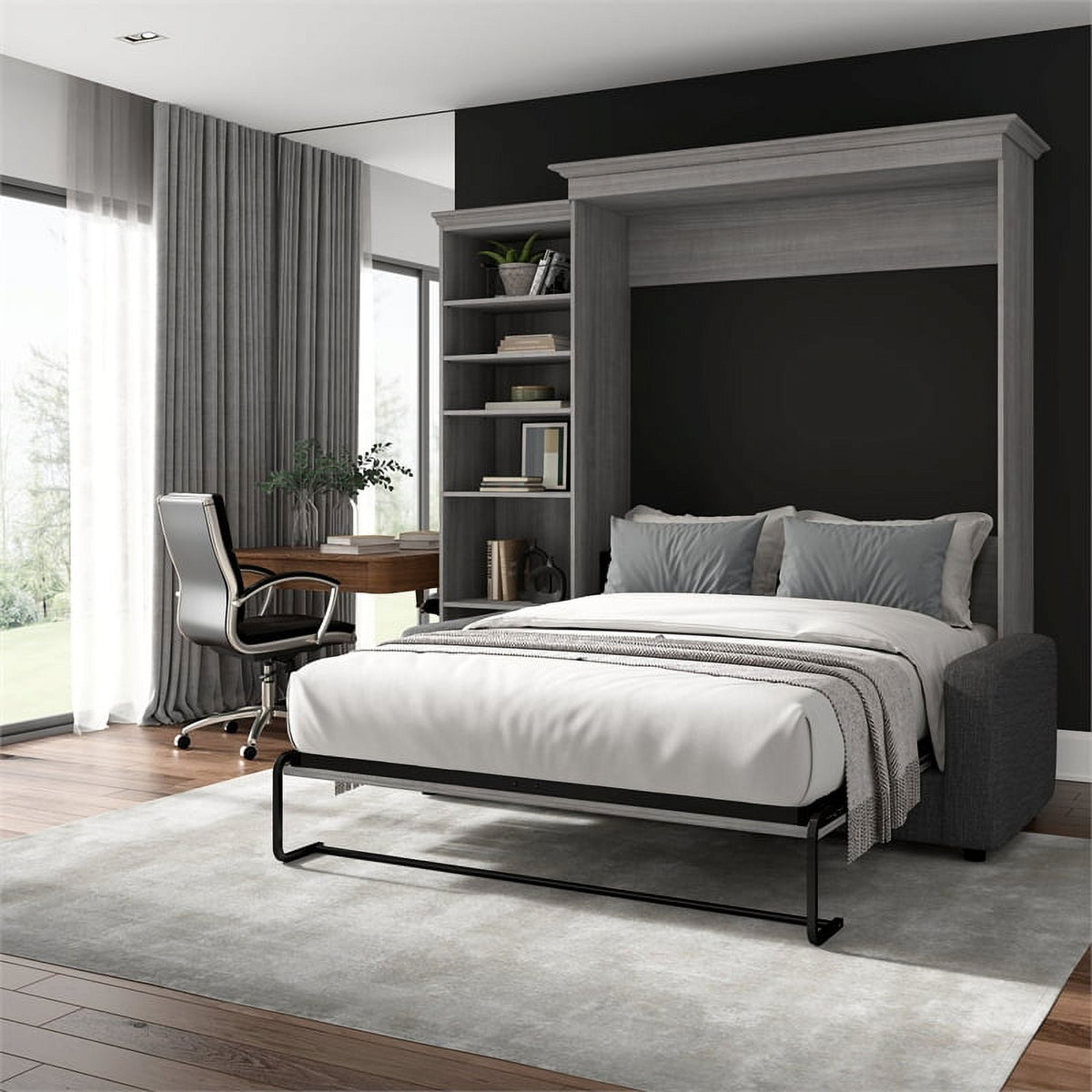 Gray Queen Murphy Bed with Sofa W670471