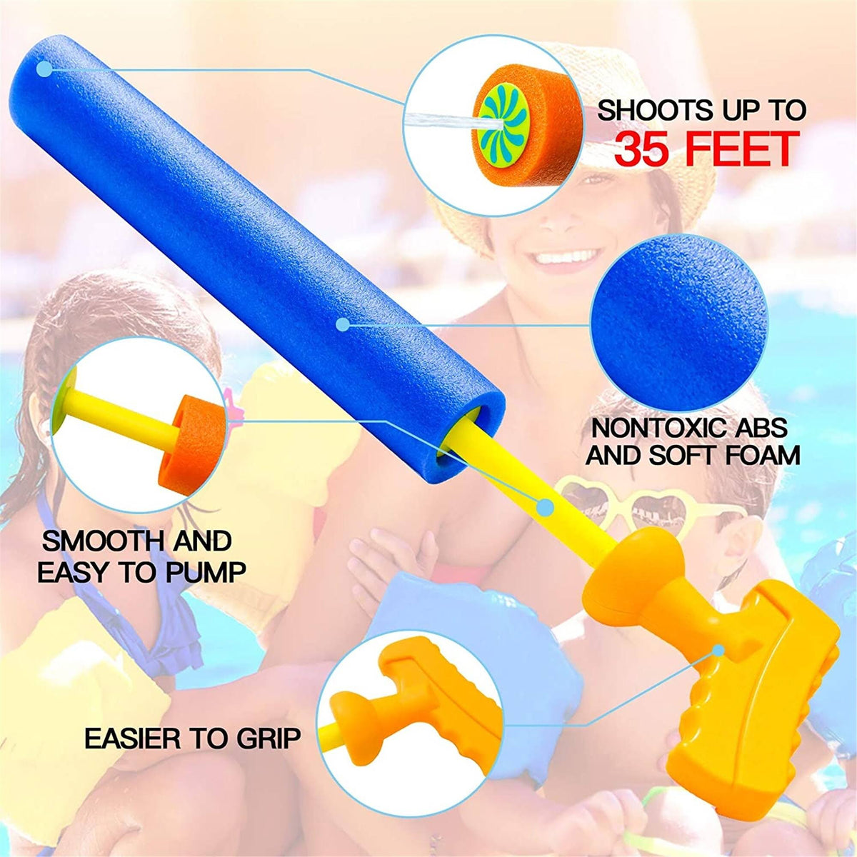 8 Pcs Water Gun Pool Toys Set P722106
