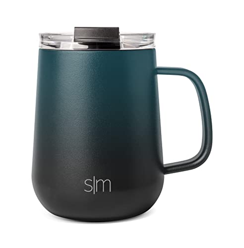 12oz Insulated Stainless Steel Travel Coffee Mug with Lid and Handle K2407
