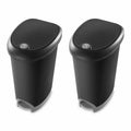 12.6 Gallon Locking StepOn Wastebasket Black 2 Pack S601