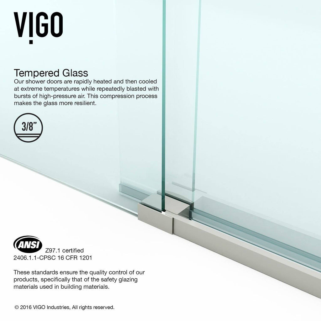 60-Inch Frameless Shower Door with Clear Glass J664