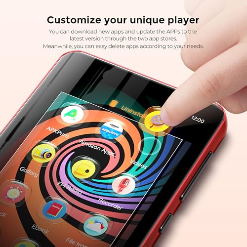 160GB MP3 Player with Bluetooth and WiFi, 4" Touch Screen Android MP4 MP3 Player (Black) F852372
