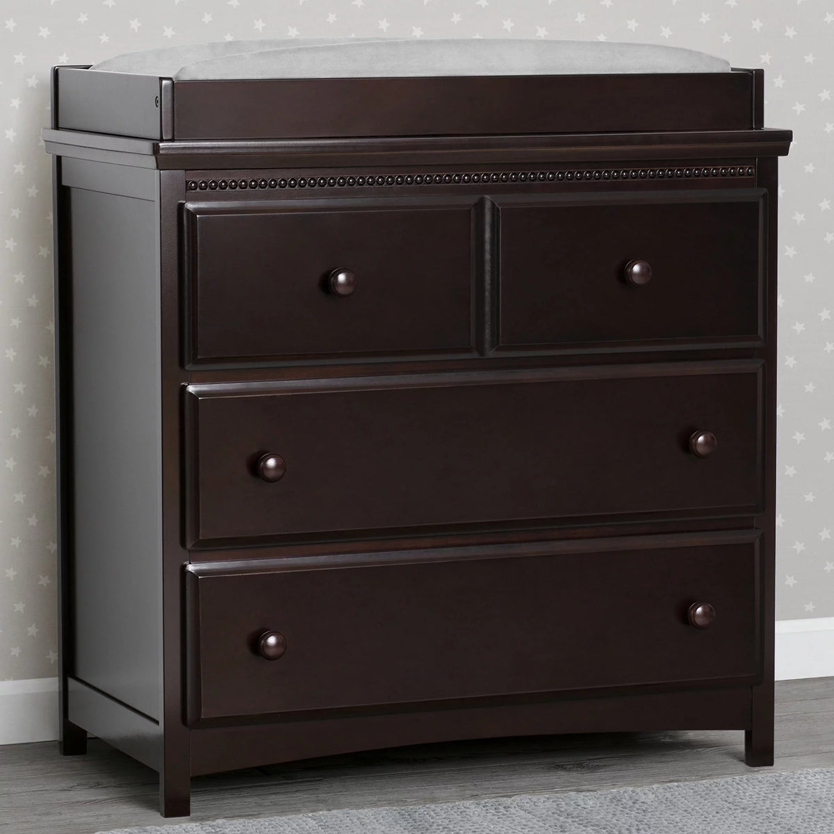 3 Drawer Dresser with Changing Top, Grey N4465