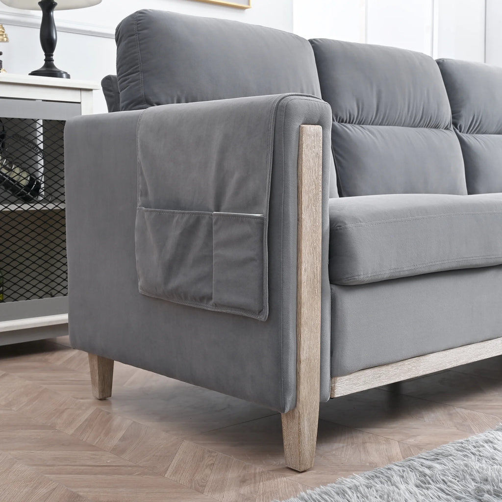 Solid Wood Three-Seater Sofa Couch N109