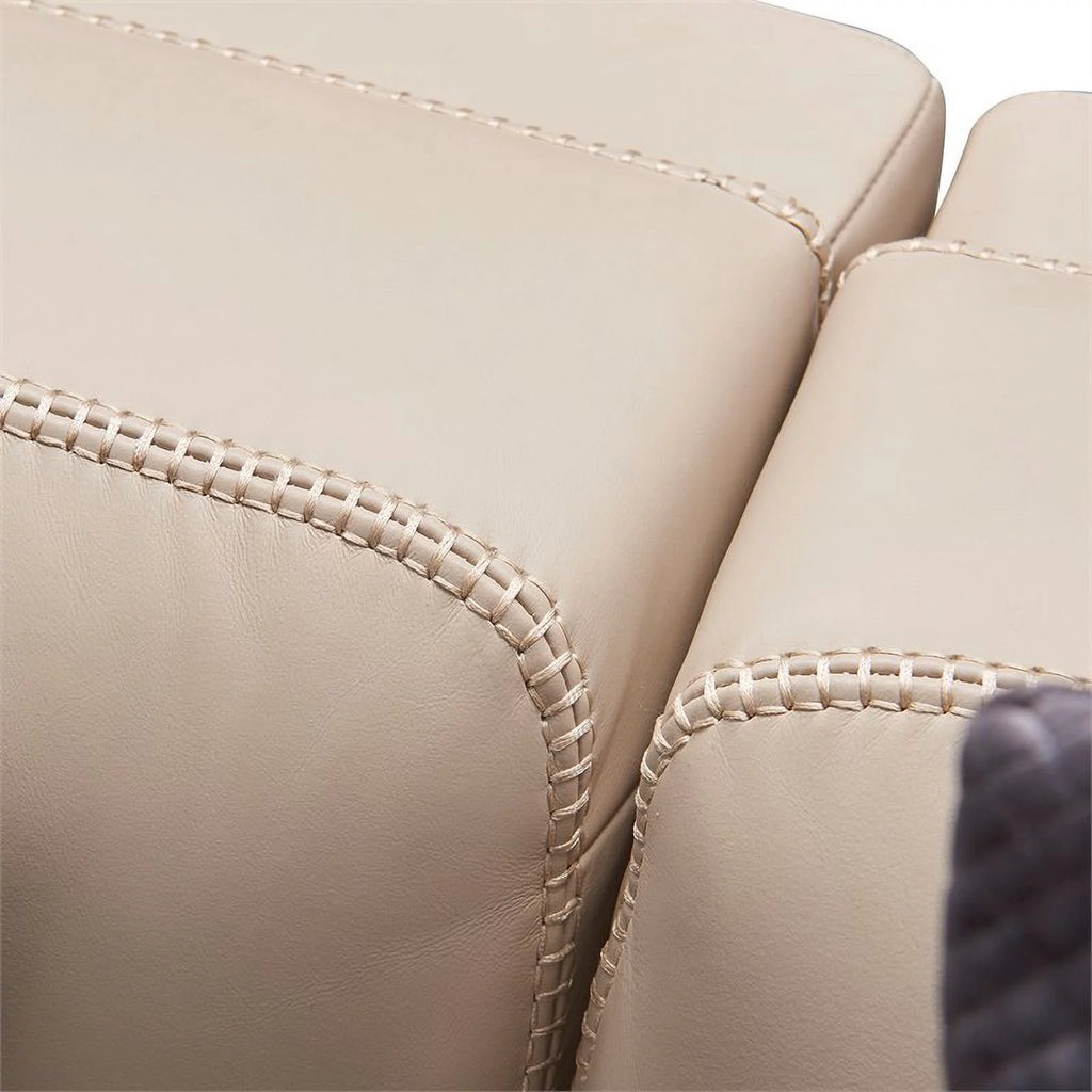 Beige Top Grain Leather 4-Seater Sectional Sofa I5852